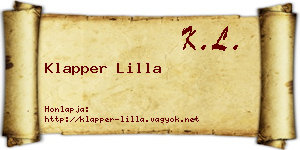 Klapper Lilla névjegykártya